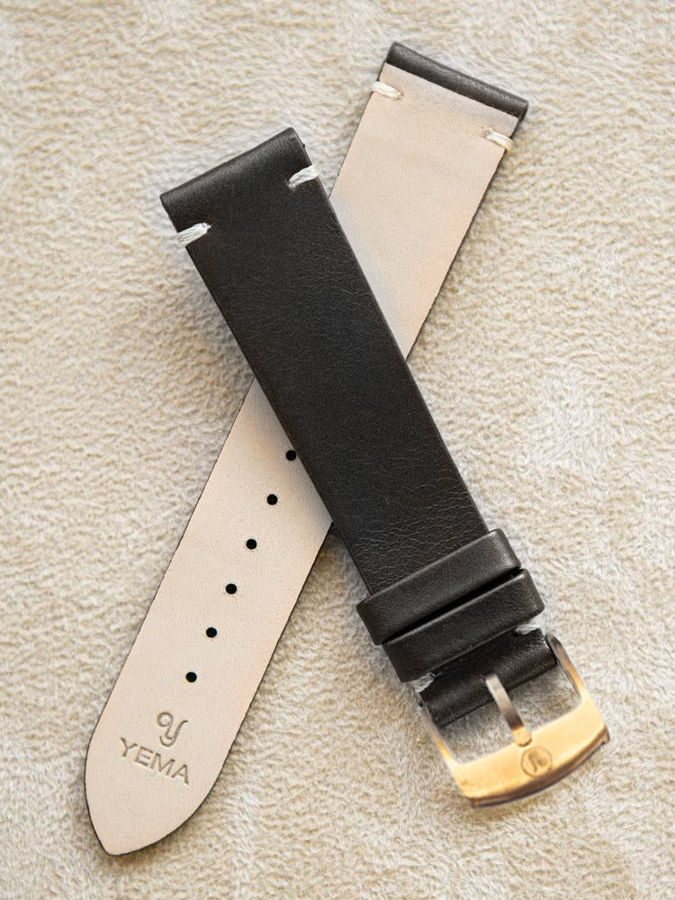 Black Leather Vintage Watch Band 20mm Bronze Buckle  ( 203,000 원 )